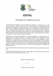 Edital - Concess&atilde;o de Toler&acirc;ncia de ponto