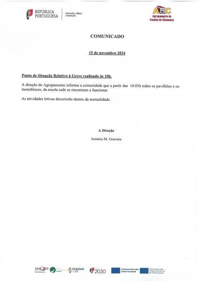 Comunicado Greve 15 Novembro