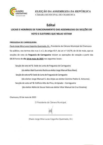 Elei&ccedil;&otilde;es da Assembleia da Rep&uacute;blica