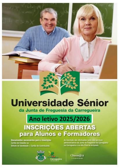 Universidade S&eacute;nior Carregueira- Ano lectivo 2025/2026