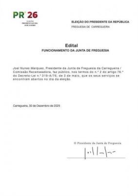 Edital- Elei&ccedil;&otilde;es Presidenciais 2026 ( 18/01/2026)