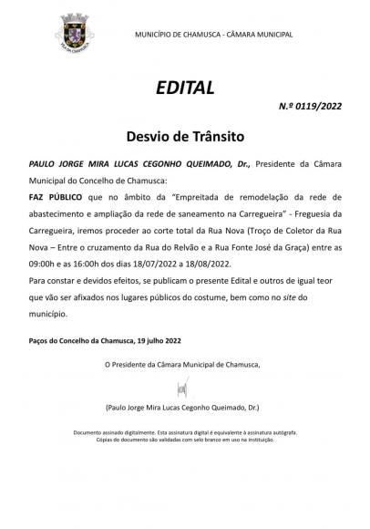 Edital- Desvio de Trânsito