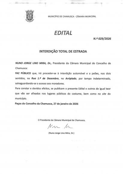 Edita- Interdi&ccedil;&atilde;o Total da Rua 1&ordm; Dezembro Arripiado