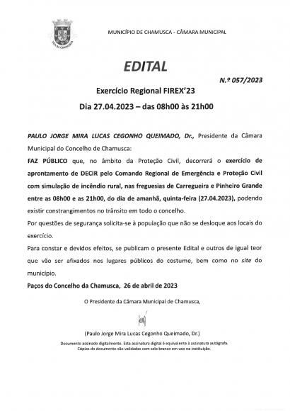 Edital Exerc&iacute;cio Regional FIREX'23
