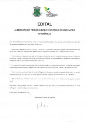 Altera&ccedil;&atilde;o da periodicidade e hor&aacute;rio das reuni&otilde;es ordin&aacute;rias