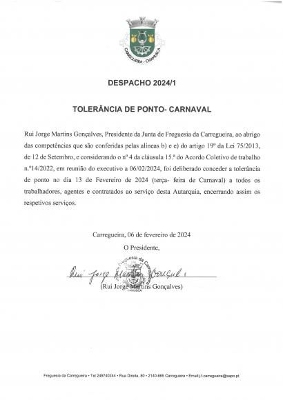 Toler&acirc;ncia de Ponto Carnaval