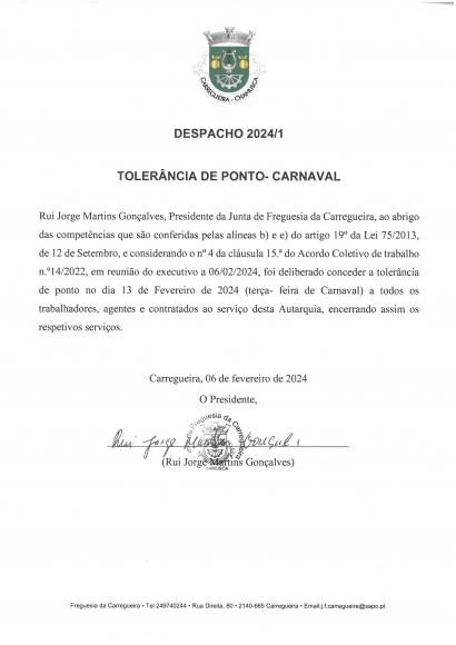 Tolerância de Ponto Carnaval